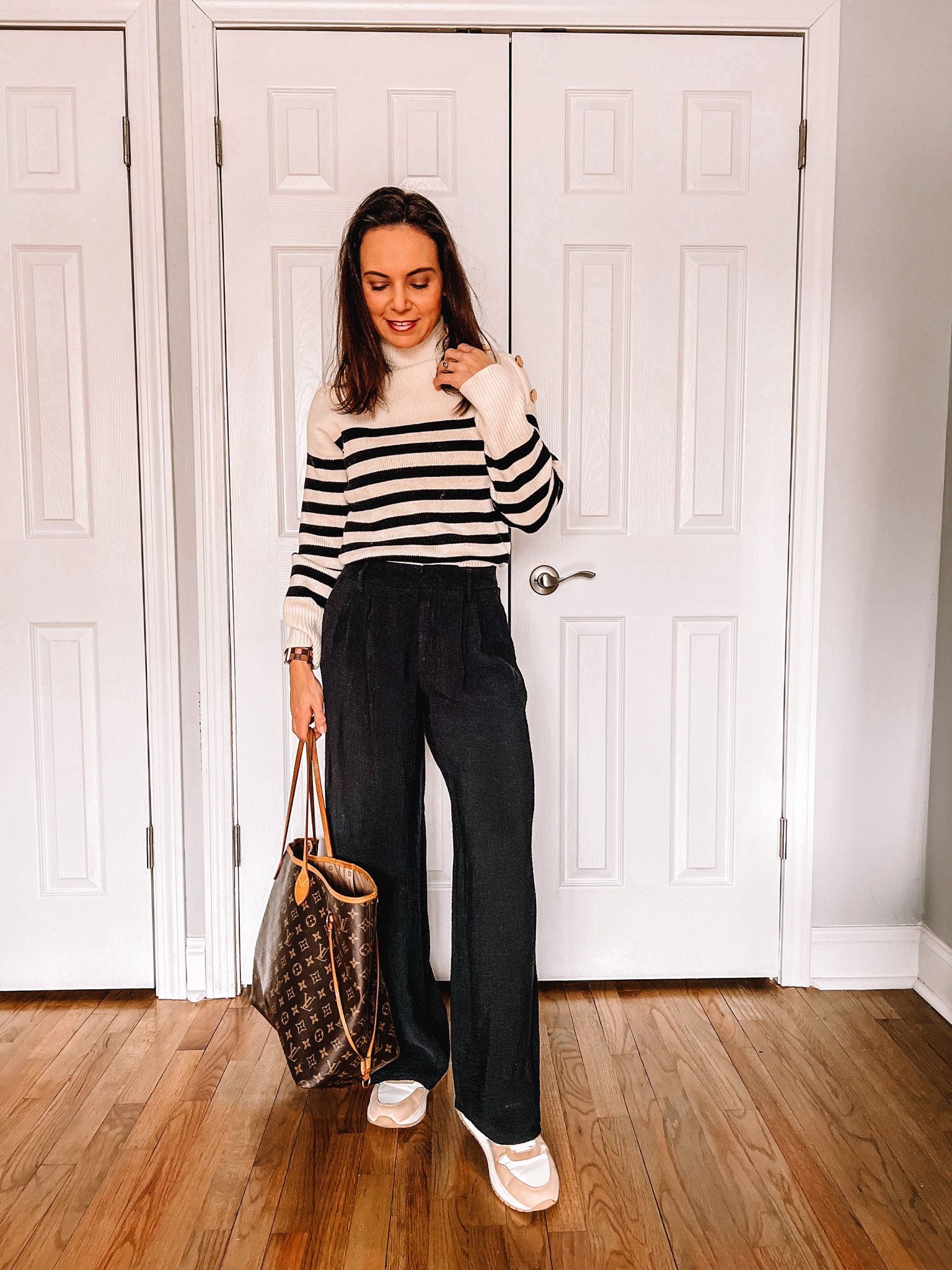 Feb looks recap: 
Stripe sweater, wide leg trousers & sneakers 

#LTKSeasonal #LTKfindsunder50 #LTKover40