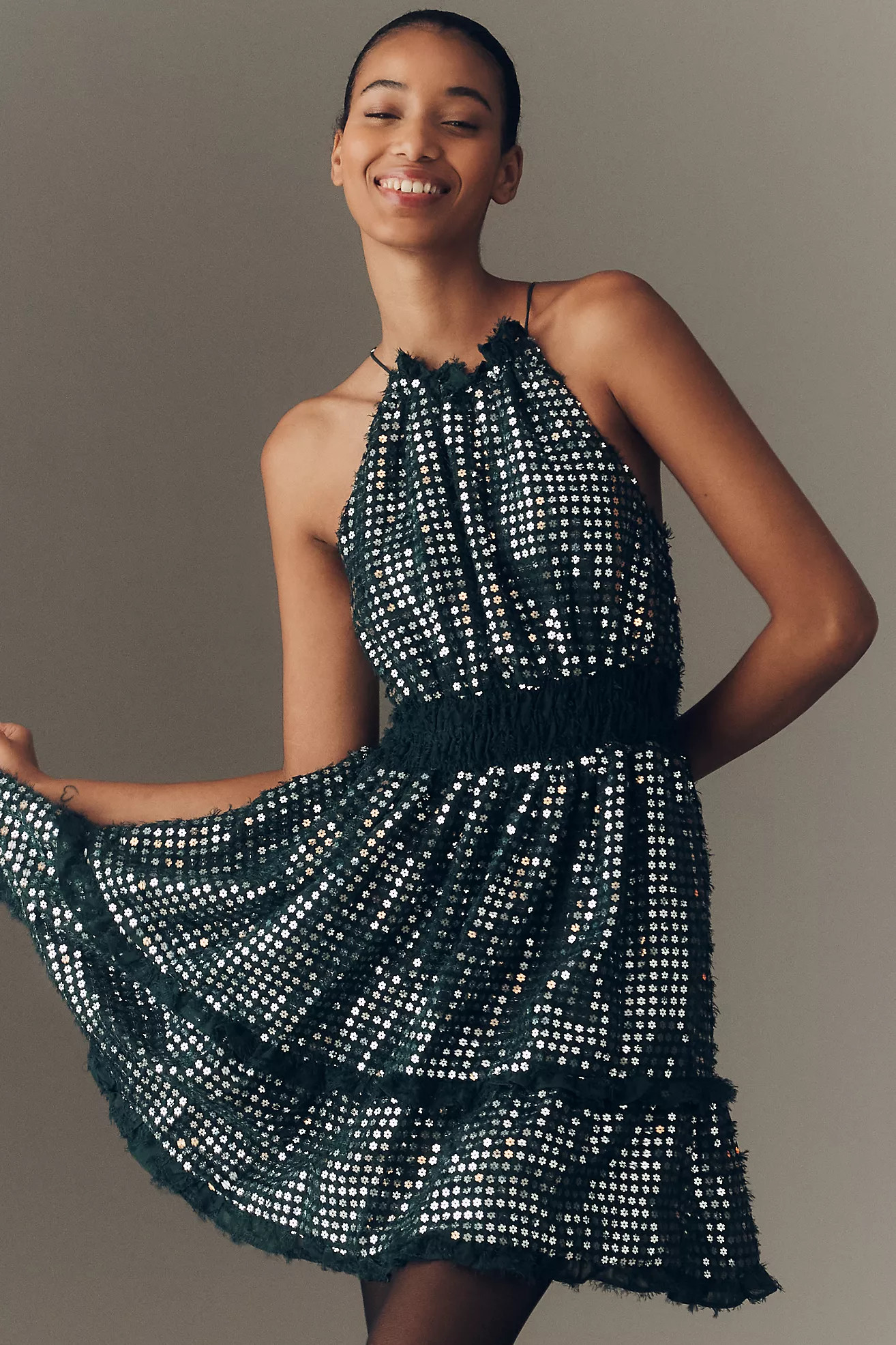 The Somerset Shine Mini Halter Dress | Anthropologie (US)