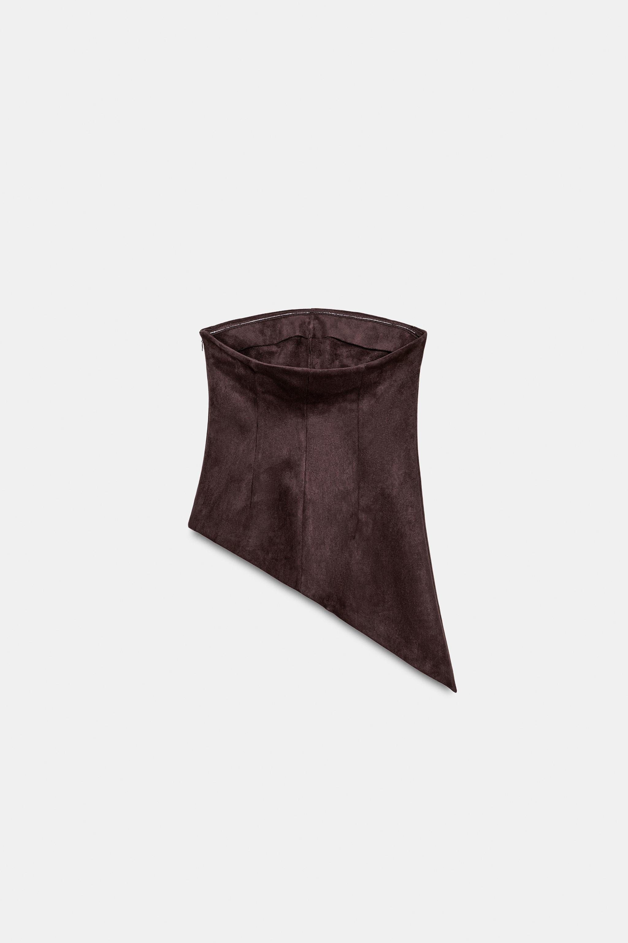 FAUX SUEDE ASYMMETRIC TOP | Zara Canada