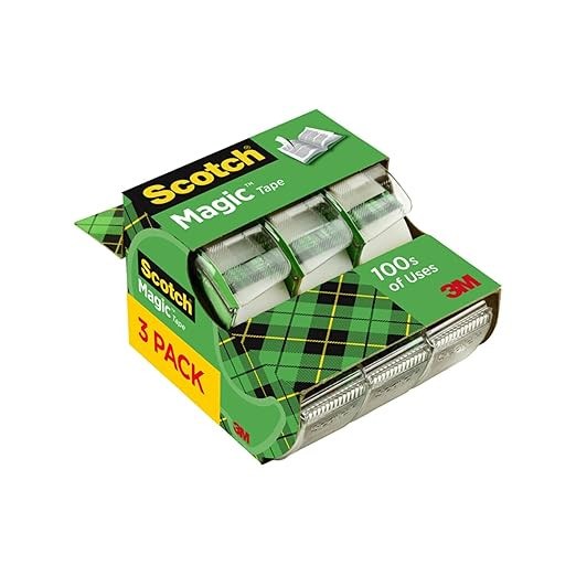 Scotch Magic Tape, Refillable Dispenser, 3/4" X 300", 3/Box | Amazon (US)