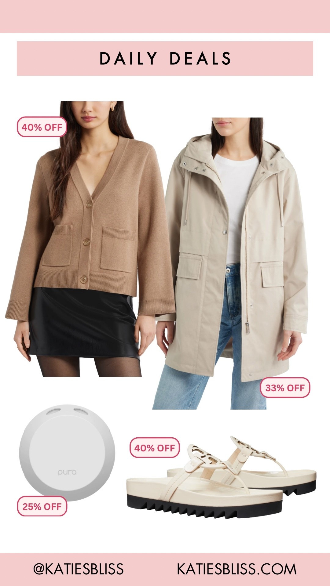 Daily deals ✨

Deal. Sale. Markdown. Nordstrom. Rain coat. Sam Edelman. Cardigan. Pura. Tory Burch sandals. 



#LTKSaleAlert #LTKHome