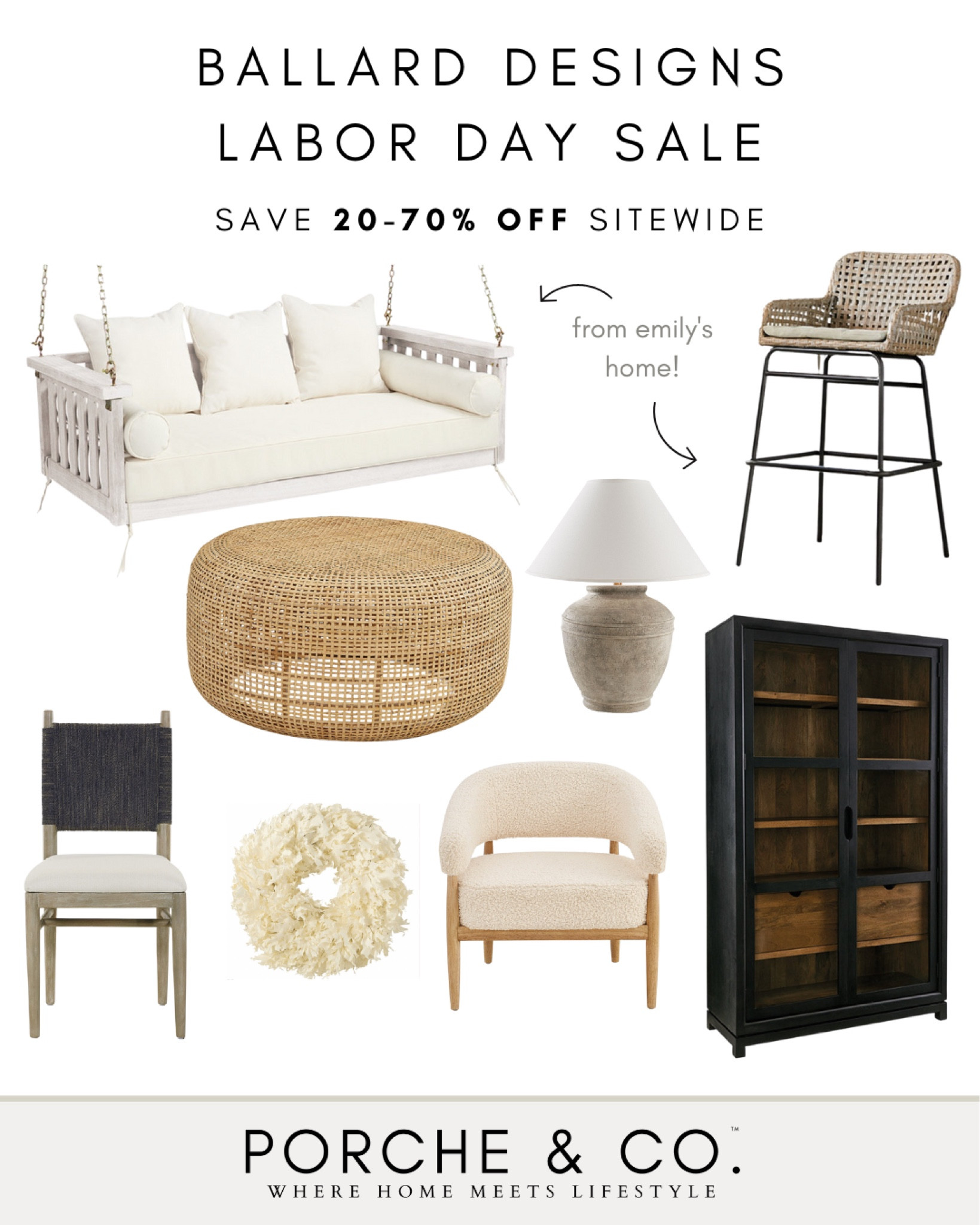 Ballard Designs, Labor Day Sale, Woven Coffee Table, Black China Cabinet, Shearling Chair, Woven Bar Stool, Dining Chair, Decorative Wreath #ballarddesigns #laborday #homedecorsale

#LTKstyletip #LTKsalealert #LTKhome