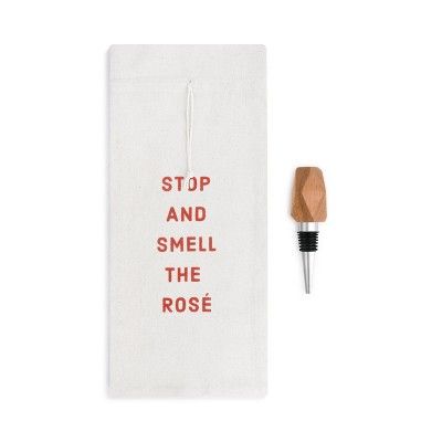 DEMDACO Rosé Wine Bottle Bag & Stopper White | Target