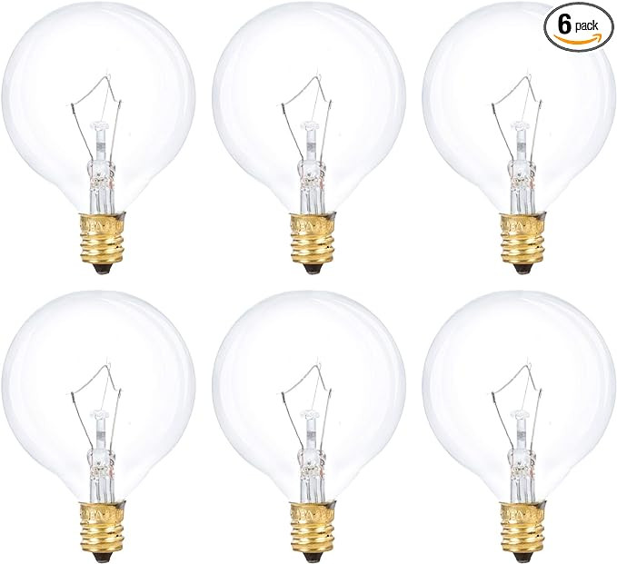 Simba Lighting Aromatic Wax Warmer Small Globe G16.5 Round Bulb 25W E12 Candelabra Base (6 Pack) ... | Amazon (US)