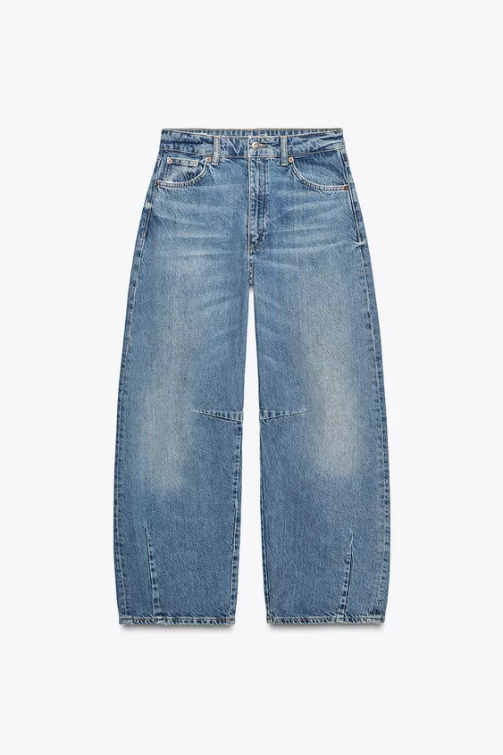 TRF MID-RISE BAGGY BALLOON JEANS | Zara US