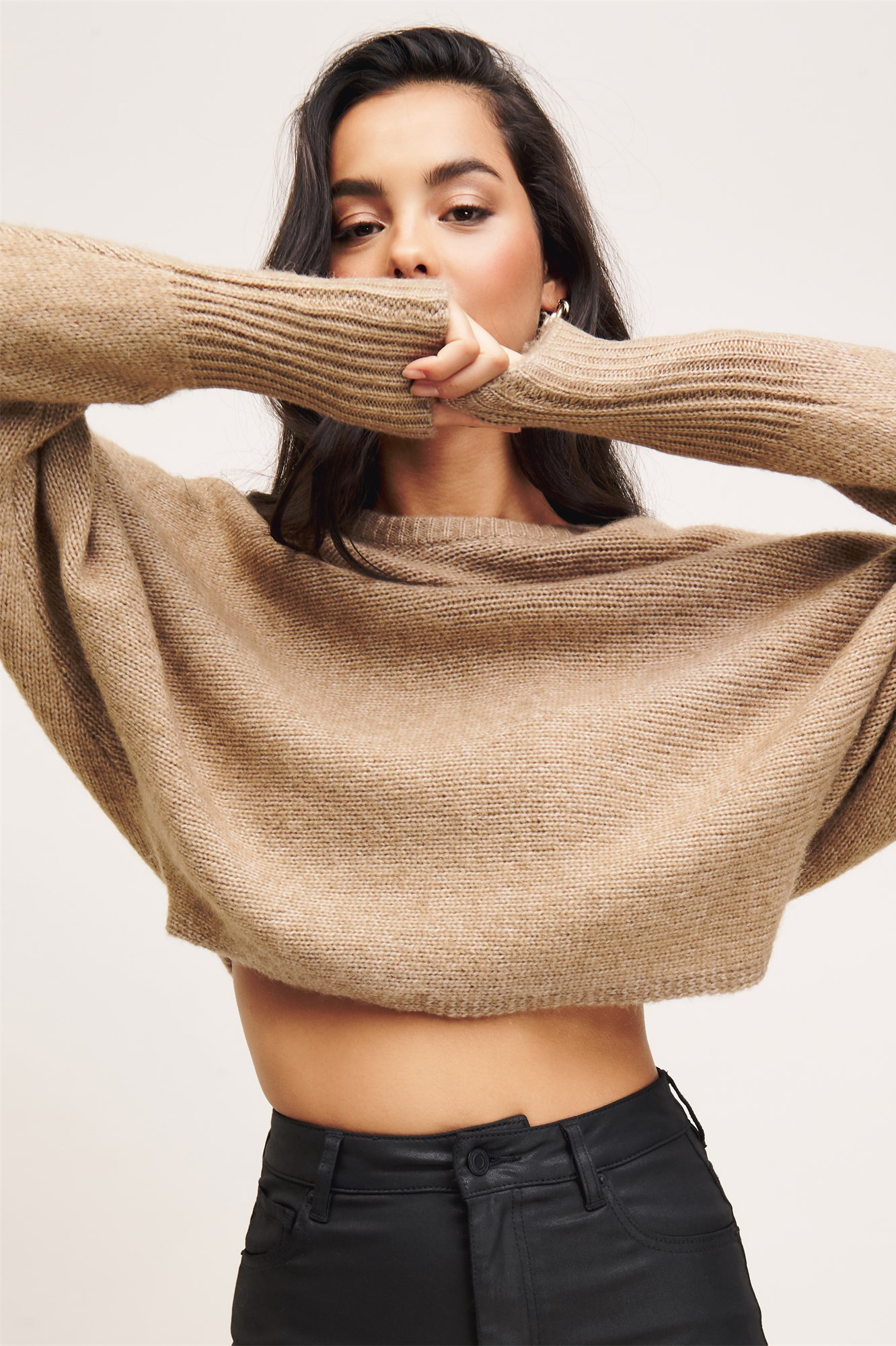 Crop Dolman Sleeve Sweater$49.95$35.00XS/SM/LSize chartadd to bagFind in store Get cozy in this f... | Dynamite Clothing