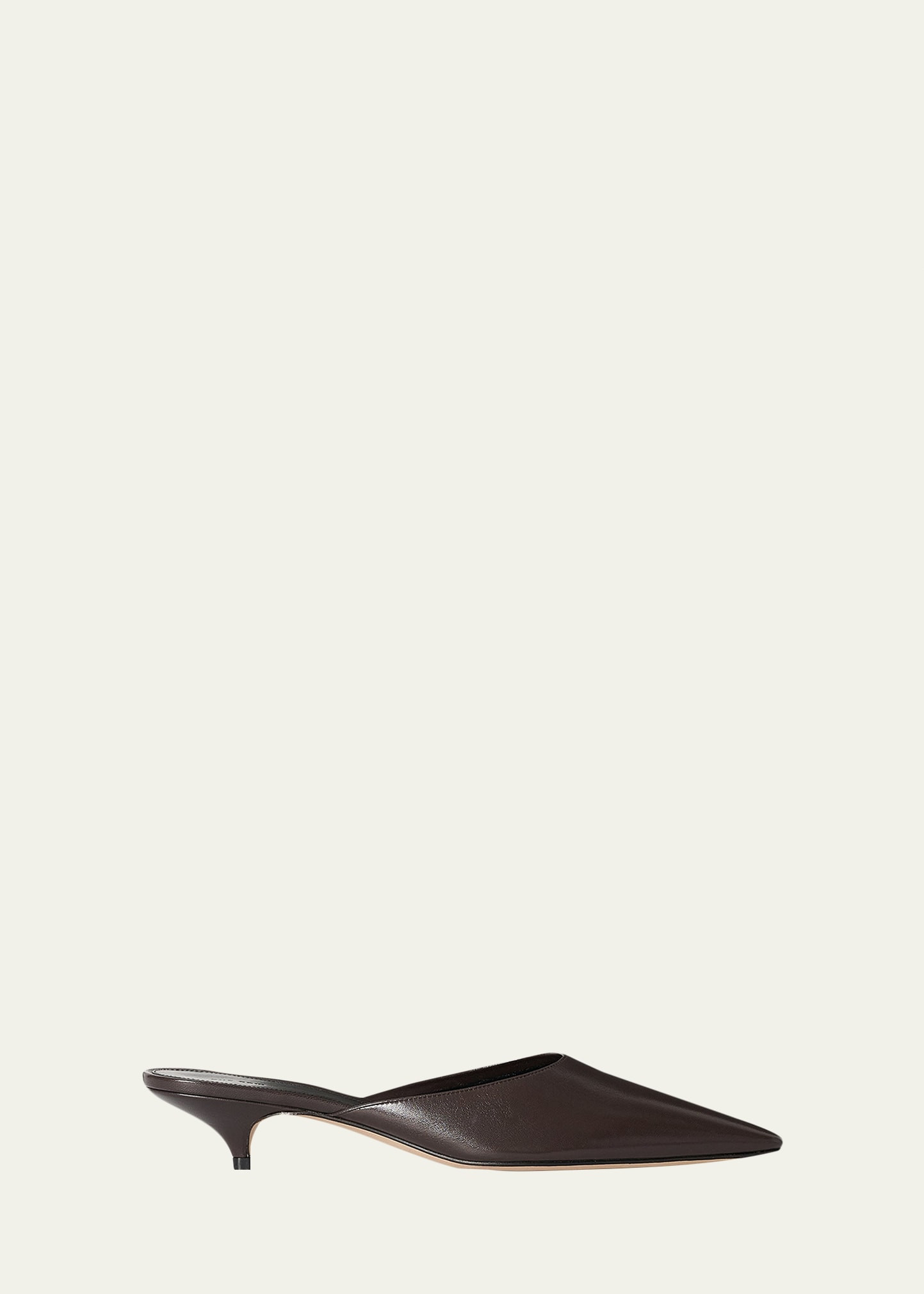 THE ROW Liisa Leather Kitten-Heel Mules | Bergdorf Goodman