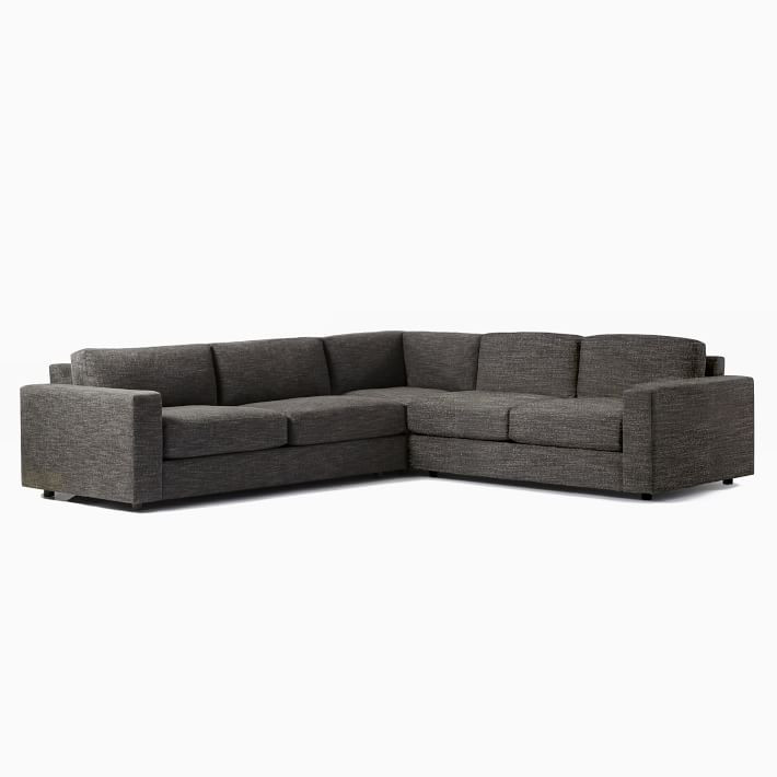 Urban 3-Piece L-Shaped Sectional (106"–116") | West Elm (US)