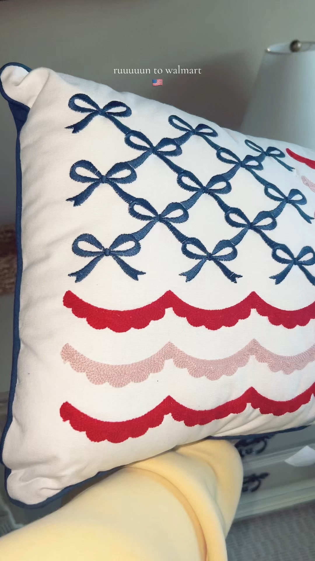 Obsessed with this pillow! 😍@mytexashouse collection from Walmart 🎀🇺🇸 such a cute summer vibe for this southern girl!! 

#LTKdayinmylife #LTKSeasonal #LTKHome