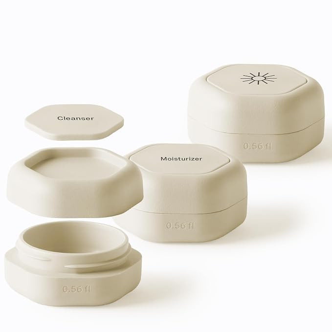 Cadence Capsules - Basic Skincare Set, Sand - Three Small Containers with Magnetic Lids - 100% Le... | Amazon (US)