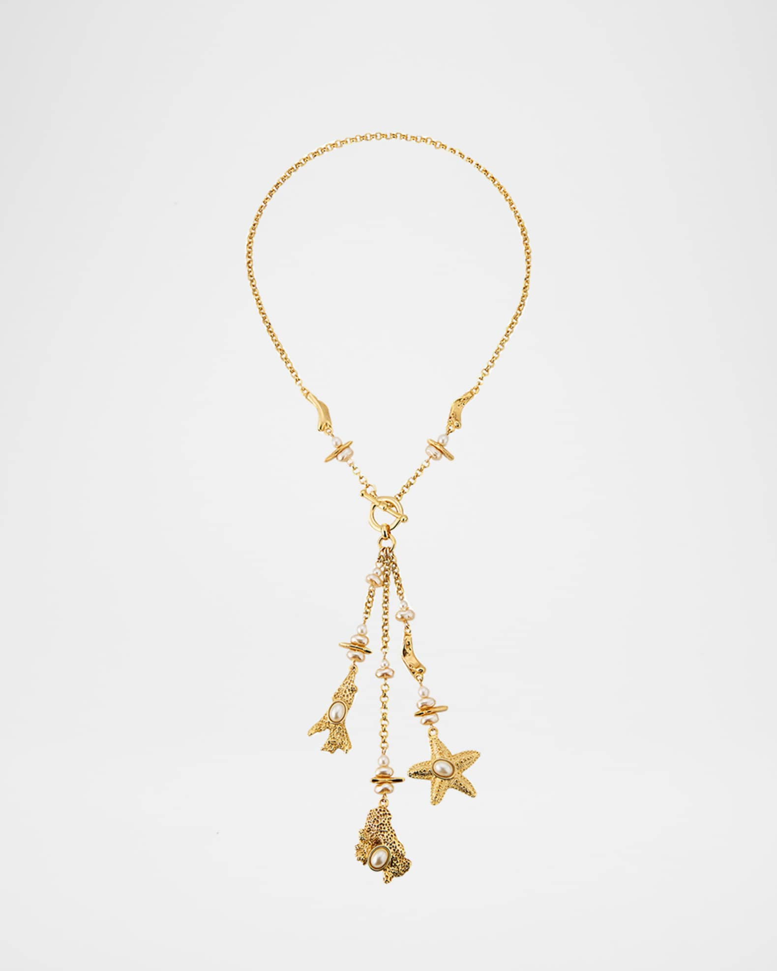 24K Gold Electroplated Lariat Necklace | Neiman Marcus