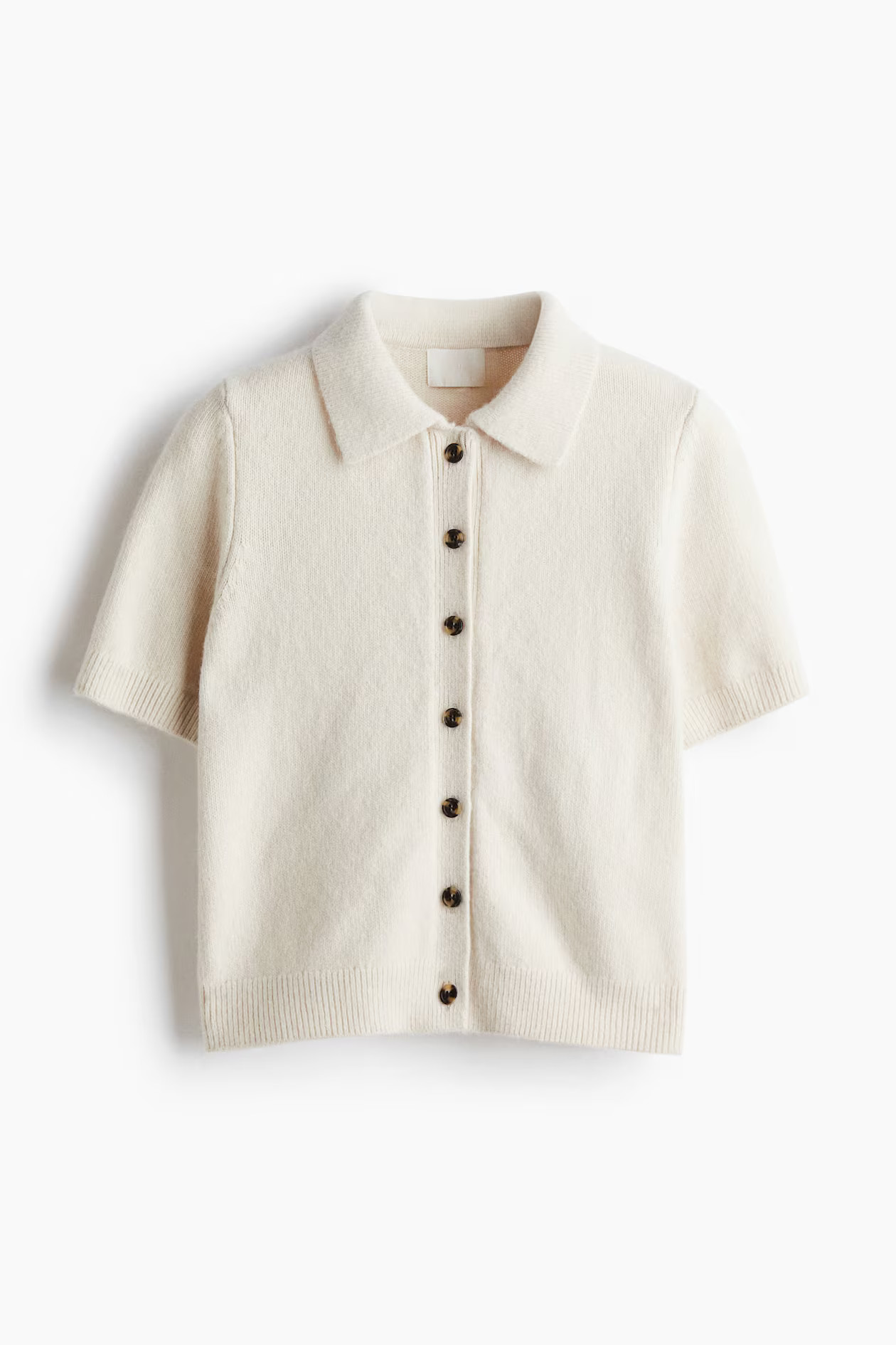 Short-Sleeved Cardigan with Collar | H&M (US + CA)