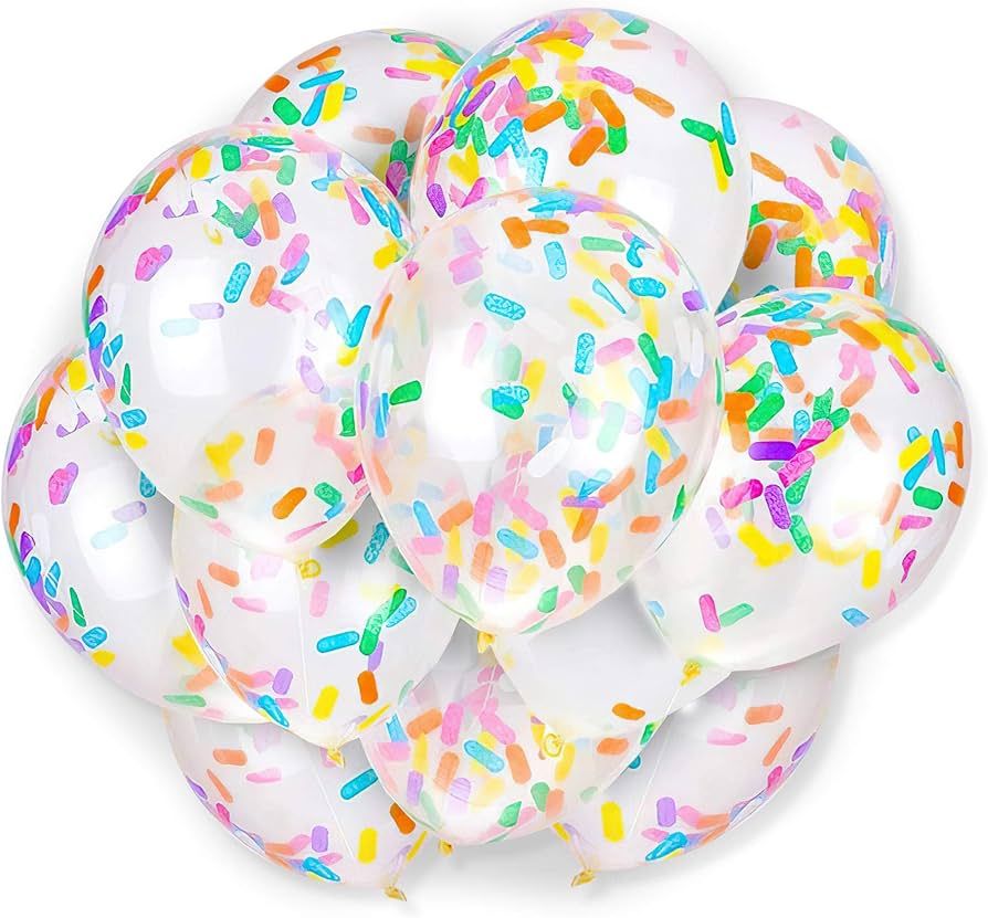 Party Balloon Sprinkles Confetti Balloon Pack - Ice Cream Sprinkle Balloons.(24PCS) | Amazon (US)