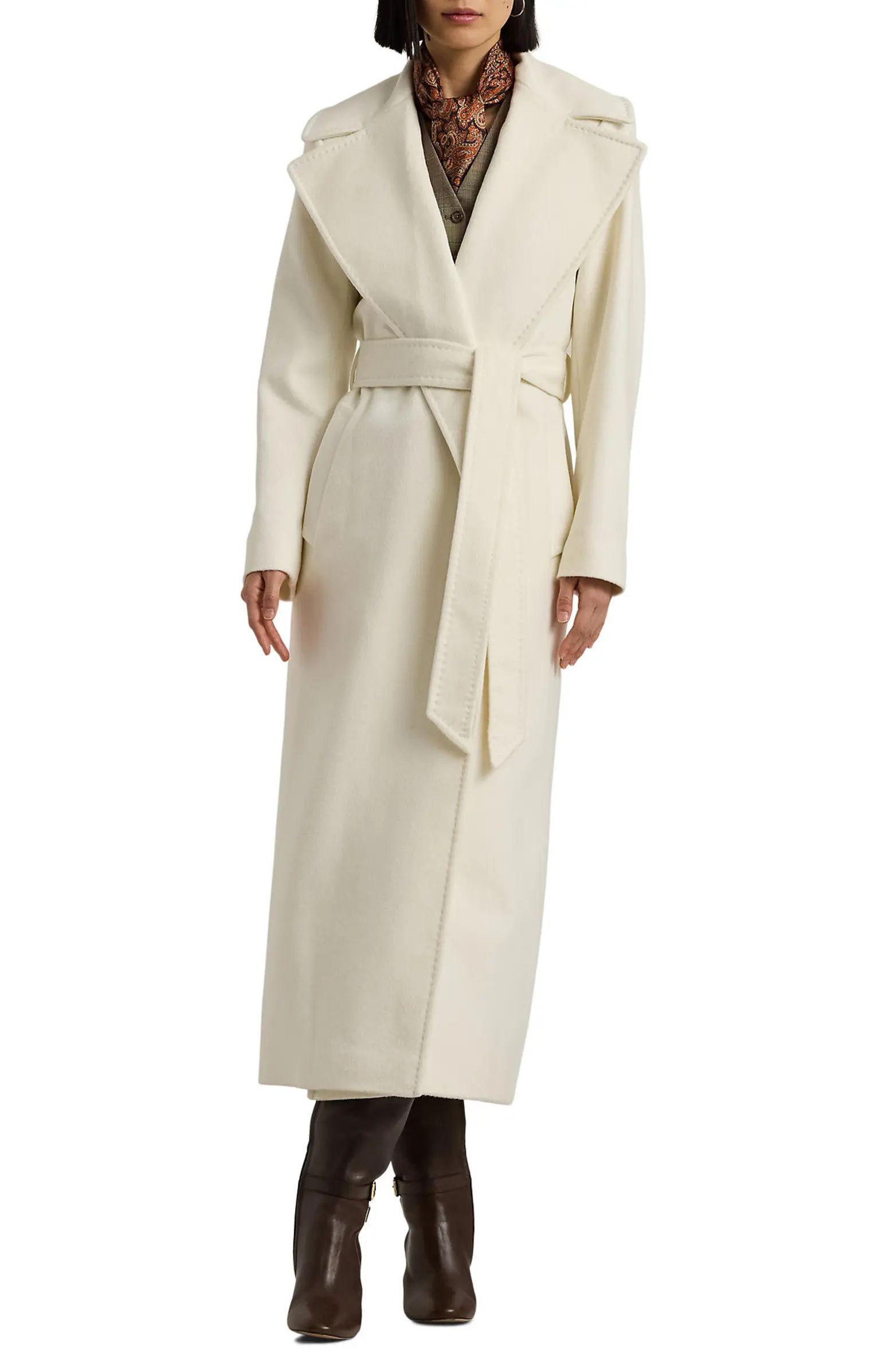 Belted Wool Blend Wrap Coat | Nordstrom