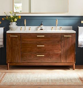 Warrenton Walnut Double Vanity | Rejuvenation