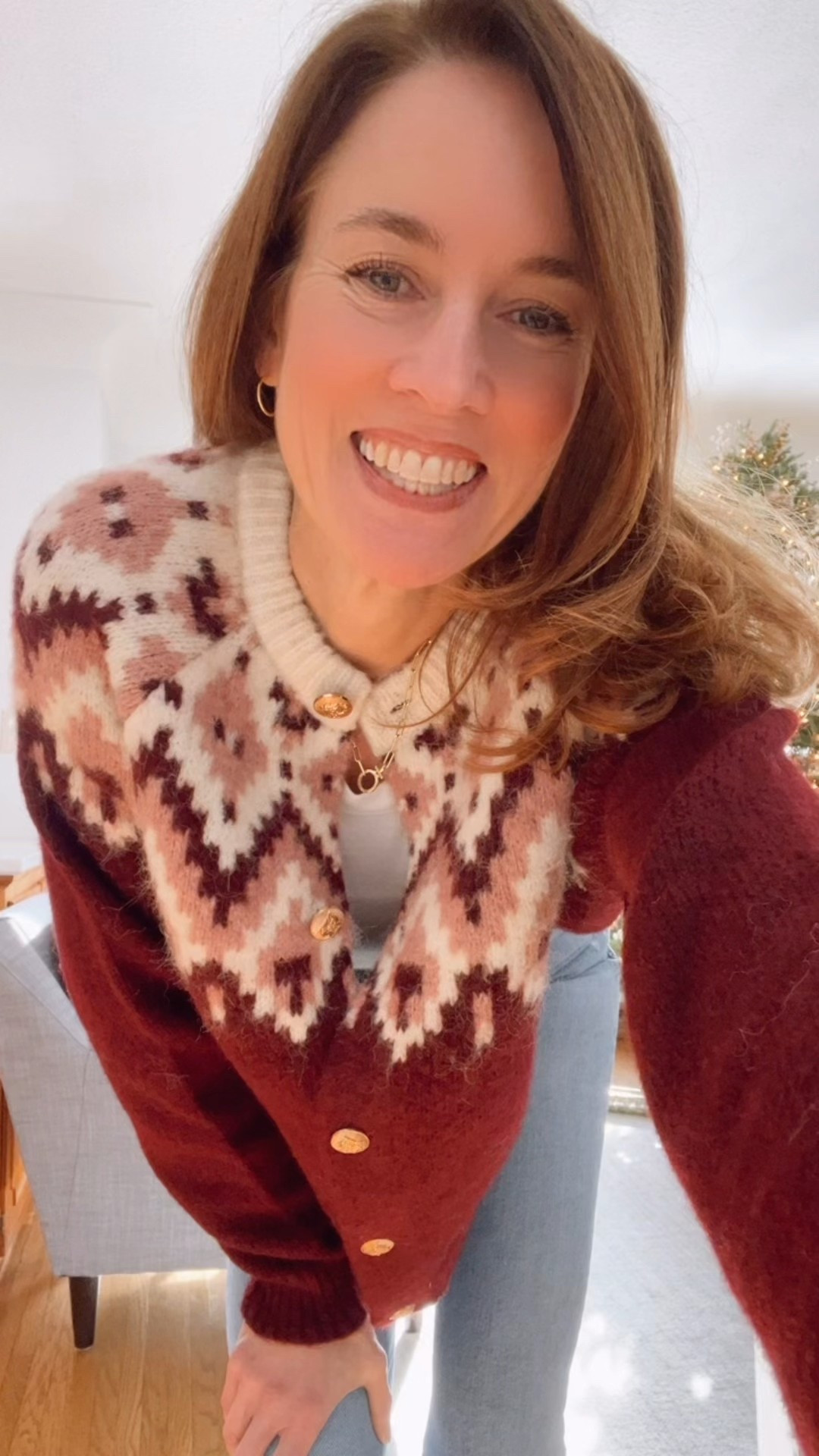 stitch fix winter outfit cardigan with gold buttons and 50% off.   RD STYLE Hallie Full Button Cardigan

#LTKvlog #LTKHoliday #LTKGiftGuide