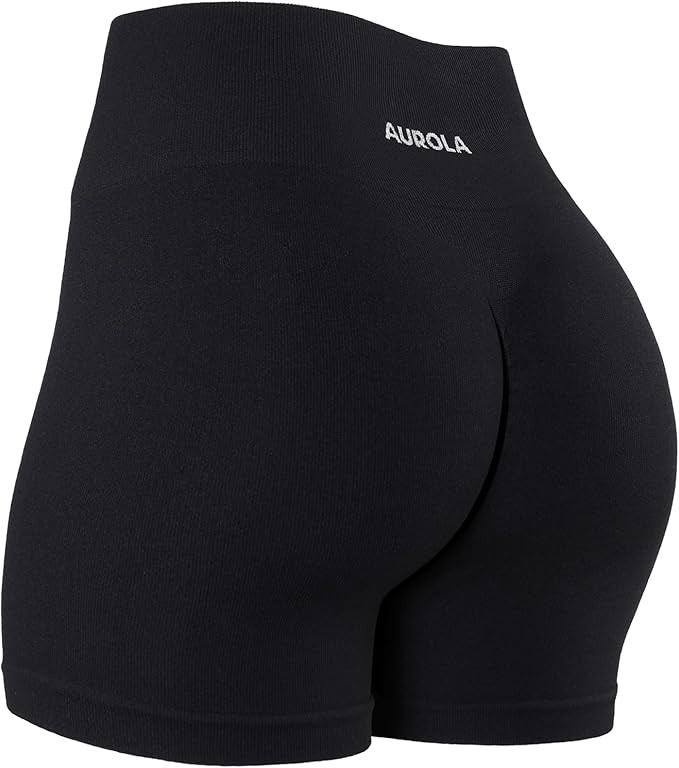 AUROLA Power Workout Shorts for Women Tummy Control Squat Proof Ribbed Thick Seamless Scrunch Act... | Amazon (US)
