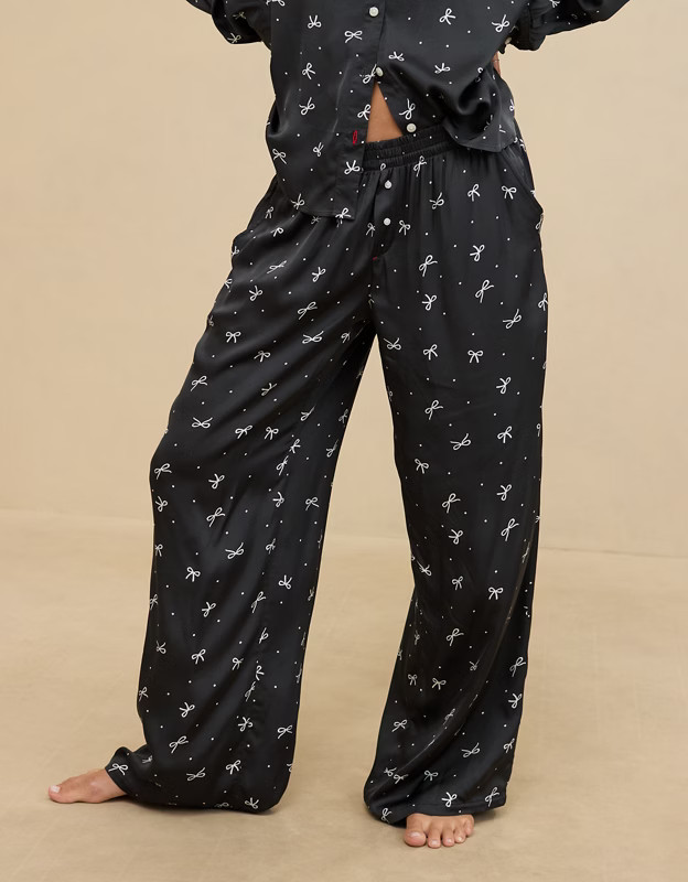 Aerie Off-Duty Satin Trouser PJ | Aerie