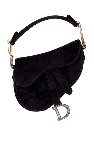 Dior Velvet Mini Saddle Bag in Black | Revolve Clothing (Global)
