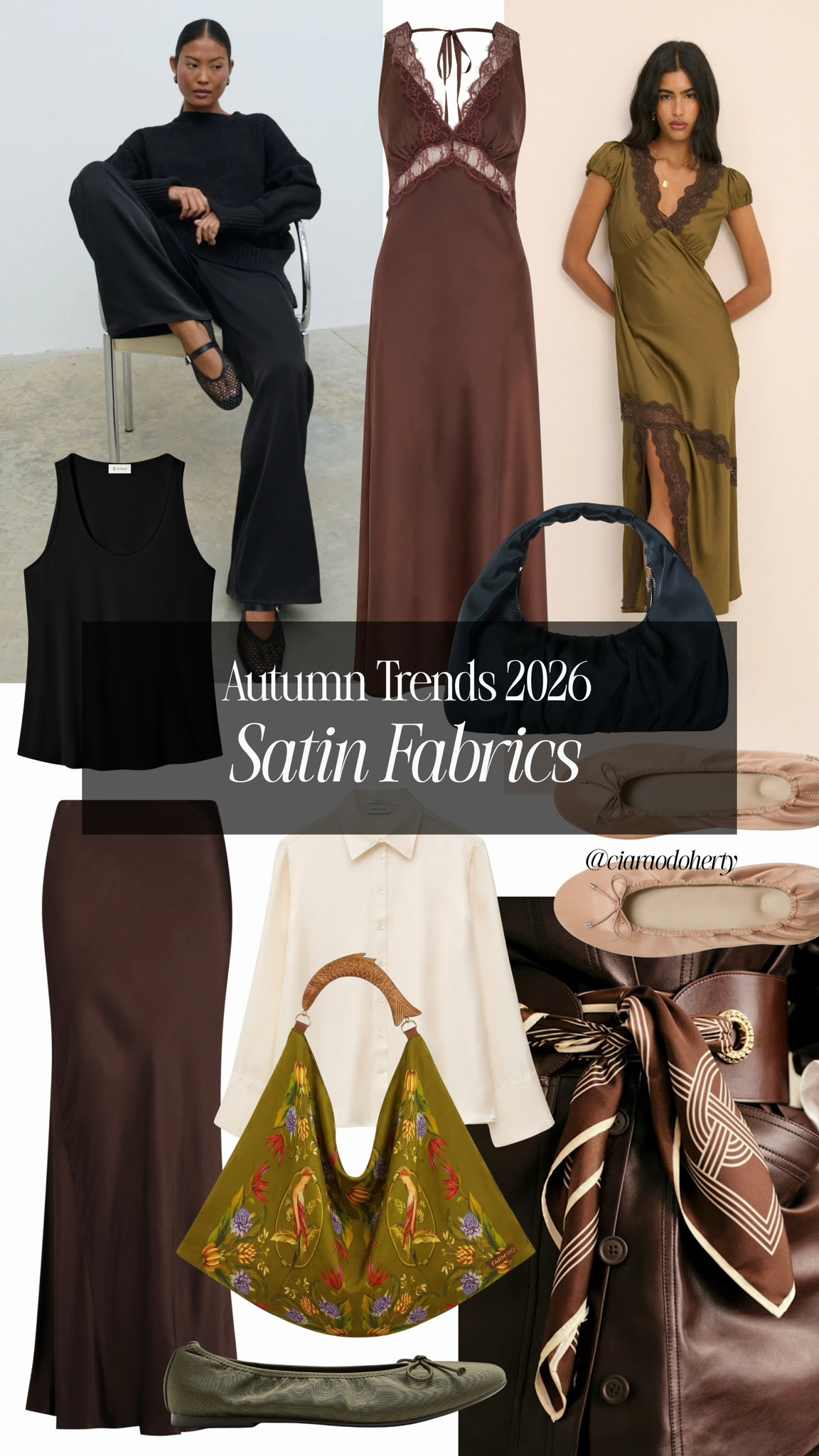 Autumn Trends 2026: Satin Fabrics. Think slip dresses and maxi skirts, lace details, elevated tops and basics, ballet flats, satin silk scarves and bags

#LTKFashionMonth #LTKautumn #LTKsummer