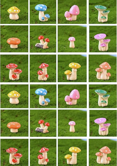 Fairy Garden Figurine Accessories - Miniature Decoration for Mini Garden & Terrarium - 12 Mushroo... | Amazon (US)