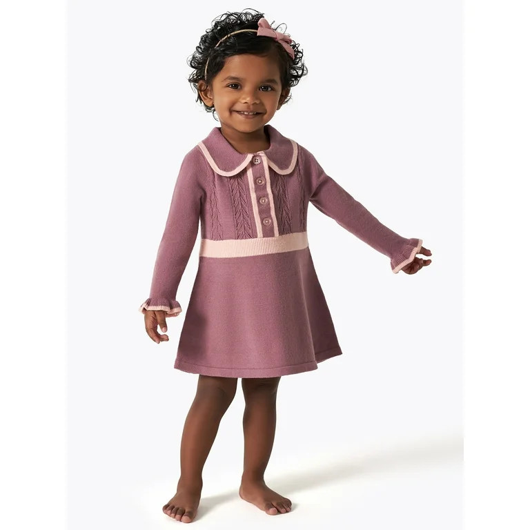 Modern Moments By Gerber Toddler Girl Collar Sweater Dress, Sizes 12 Months - 5T | Walmart (US)