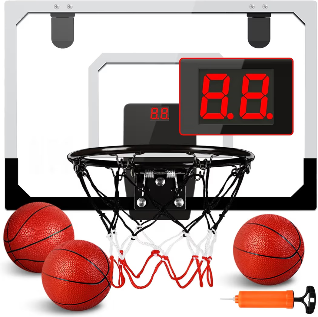 AOKESI Aokesi Basketball Hoop Indoor/Outdoor, Mini Basketball Hoop Set with Electronic Scoreboard... | Amazon (US)