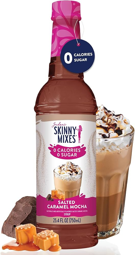 Jordan's Skinny Mixes Sugar Free Coffee Syrup, Salted Caramel Mocha Coffee Flavoring Syrup, Zero ... | Amazon (US)