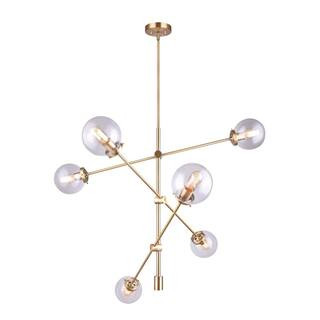 CANARM Kalani 6-Light Gold Sputnik Chandelier with Clear Glass Shades-ICH712B06HGD - The Home Dep... | The Home Depot