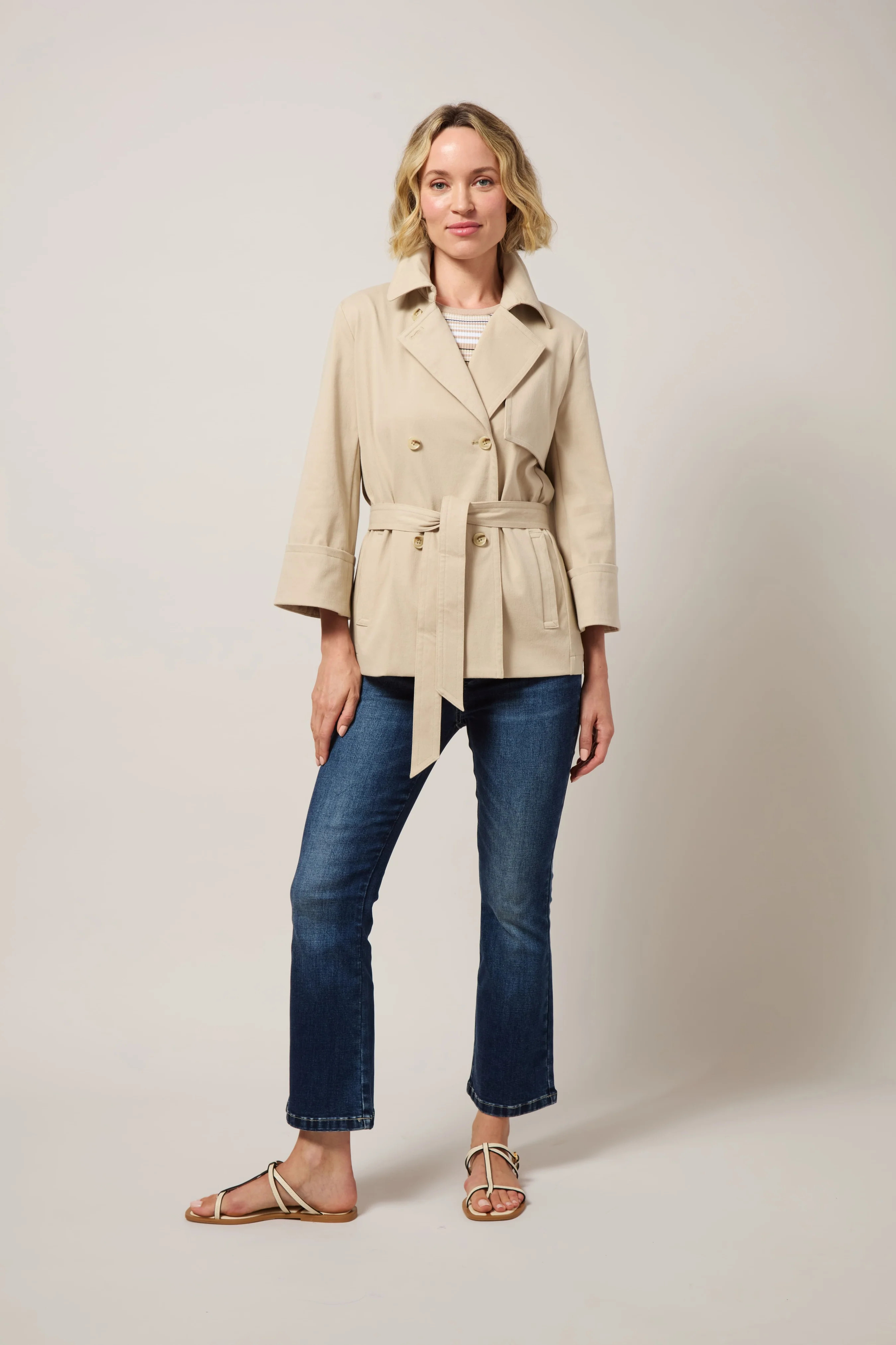 Dakota Cotton Cropped Trench | Lysse NY