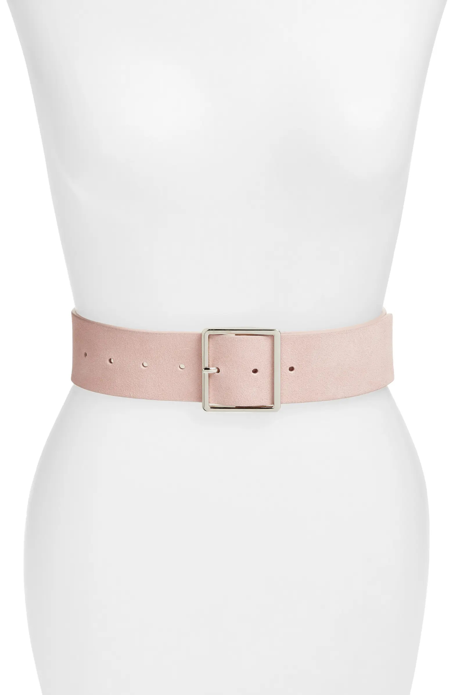 Square Buckle Suede Belt | Nordstrom