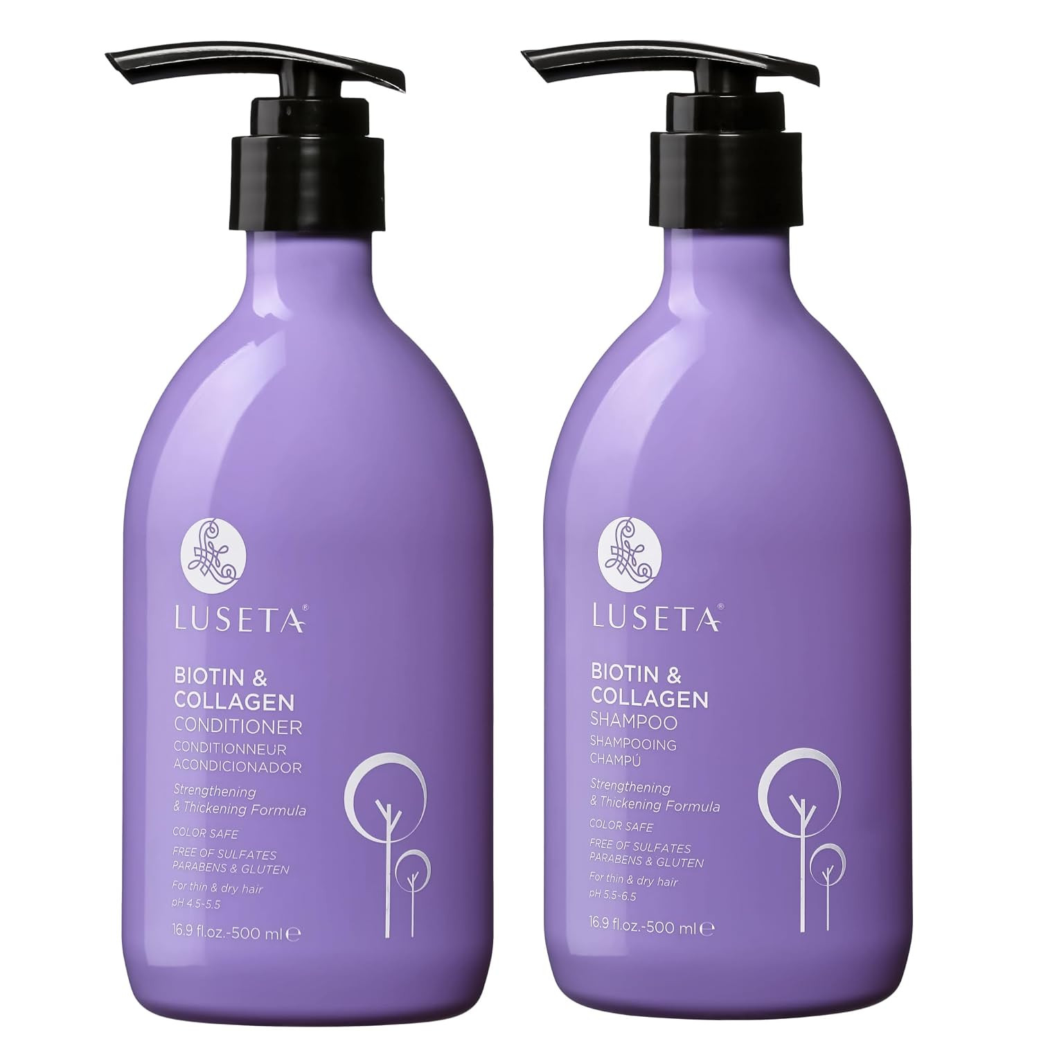 Luseta Biotin Shampoo and Conditioner Set, Thickening for Thinning Hair | Amazon (US)
