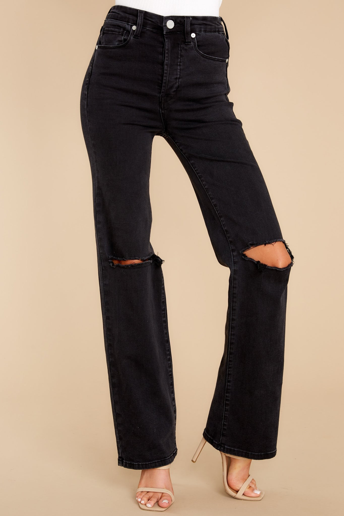 Franklin Justified Distressed Wide Leg Jeans | Red Dress 
