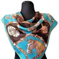 Vintage Horse Scarf, Saddlery, Equestrian Themed Head Scarf | Etsy (US)