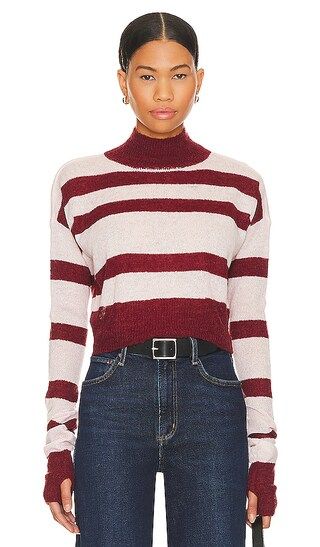 Tandice Striped Sweater in Blush & Burgundy | Revolve Clothing (Global)