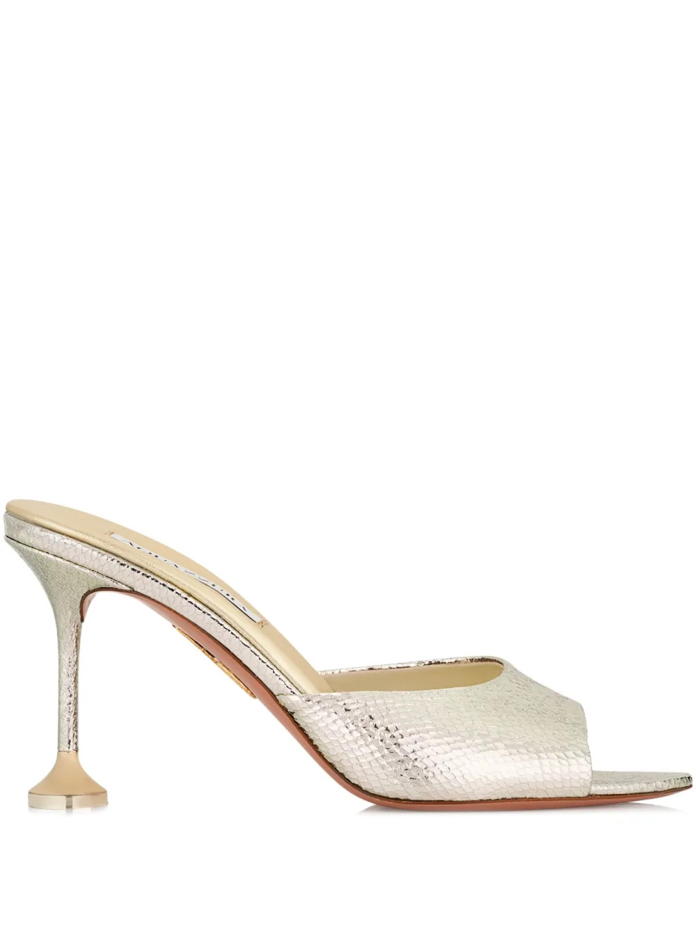 Aquazzura Metallic Leather open-toe Mules | Neutrals | FARFETCH JO | Farfetch Global
