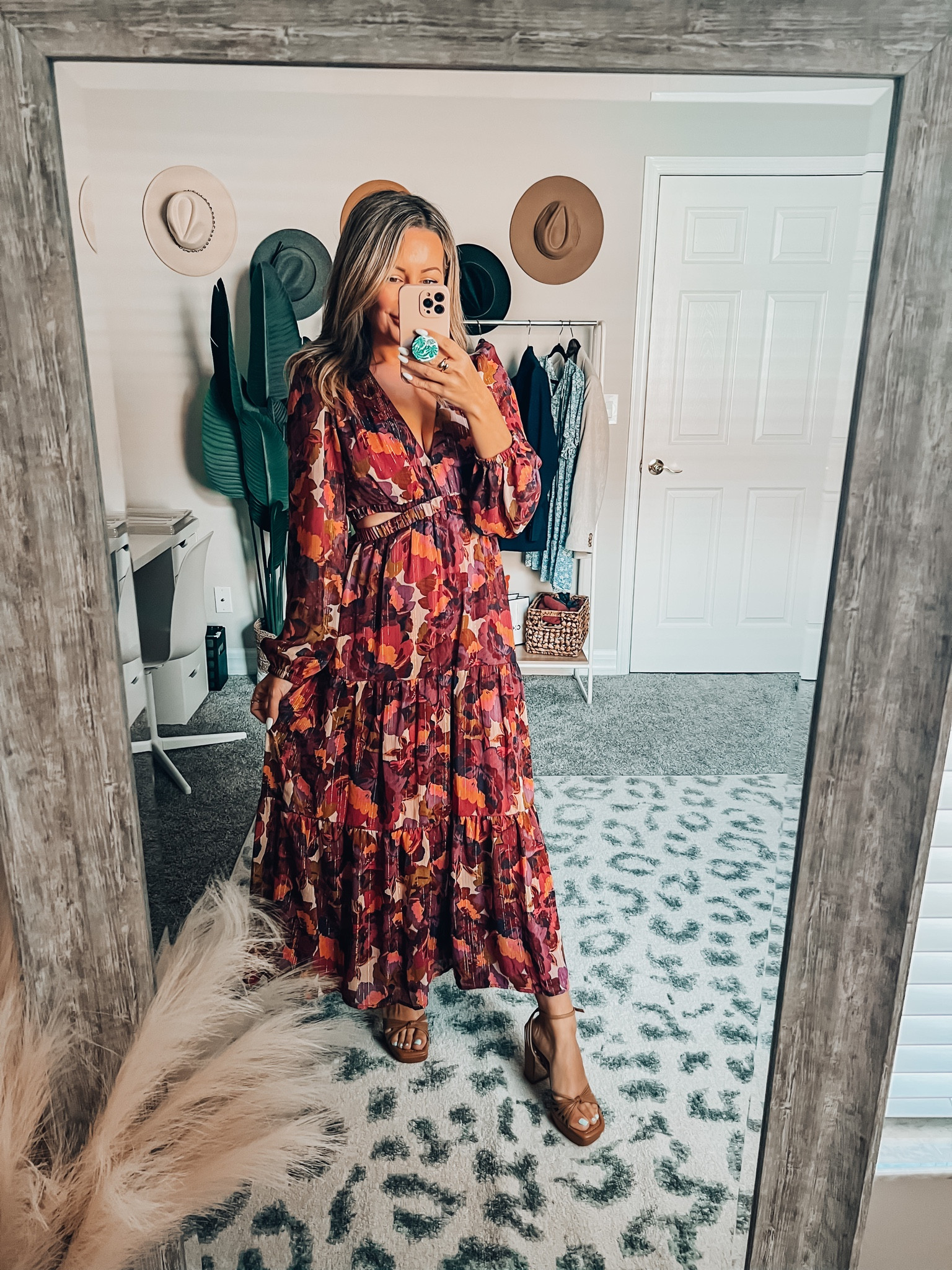 The cutest maxi dress with front cut outs for fall!! Fits tts and under $40 

#LTKunder50 #LTKSeasonal #LTKFind