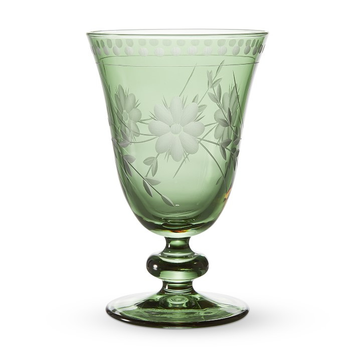 Vintage Etched Goblets, Set of 4, Green | Williams-Sonoma