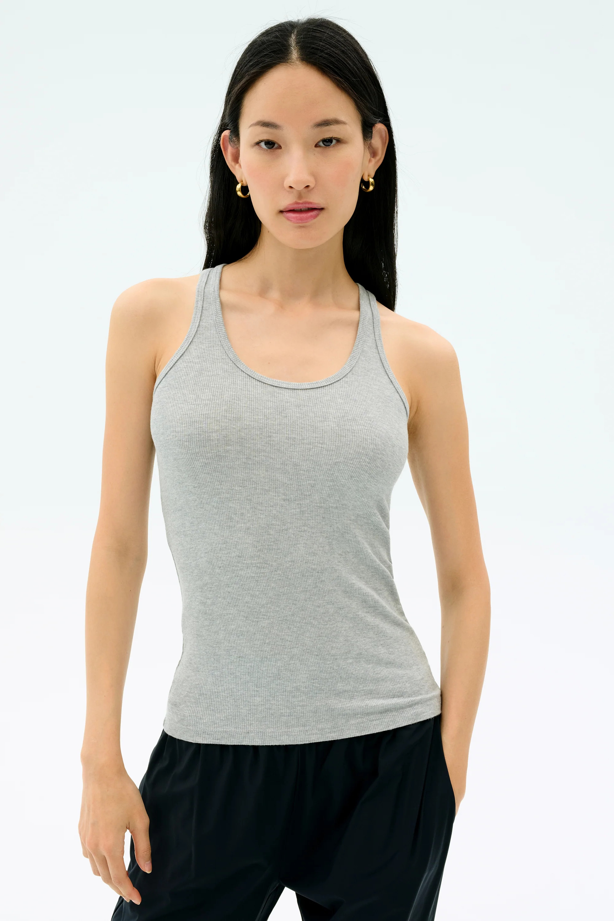 Women's Ashby Ribbed Tank in Heather Grey | Splits59.com