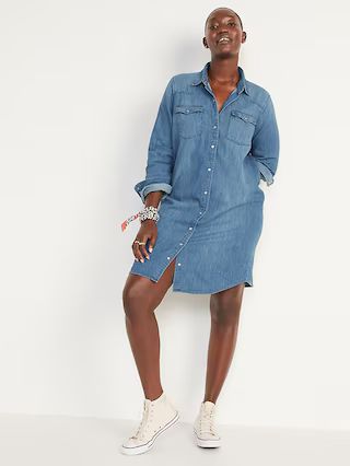 Western Jean Shirt Dress for Women | Old Navy (US)