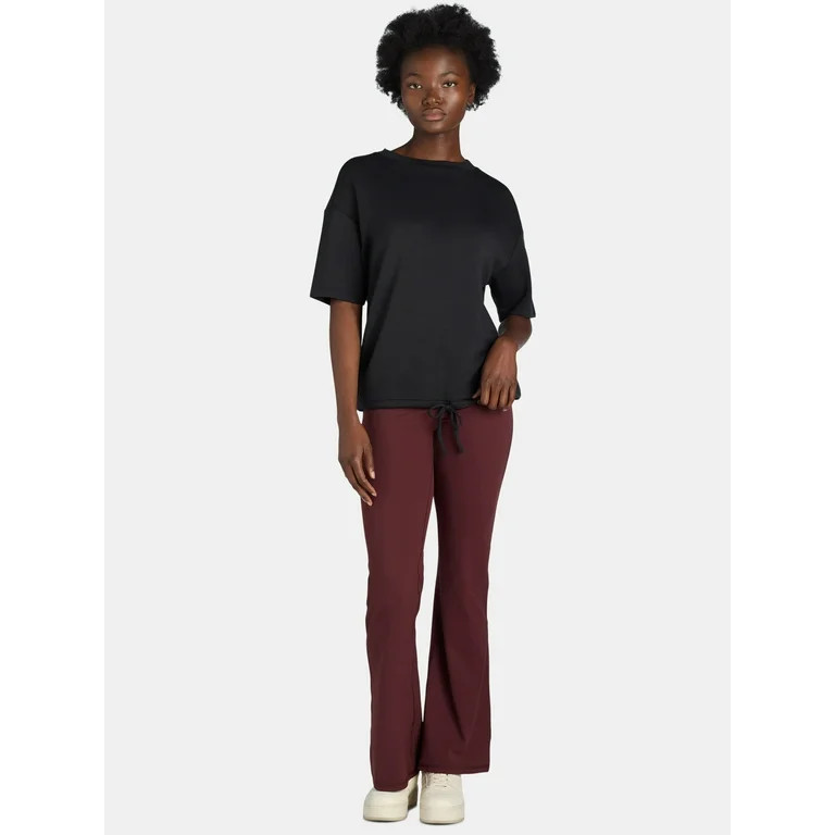 Avia Women's Short Sleeve Scuba Knit Cinch Waist Tee, Sizes XS-XXXL | Walmart (US)