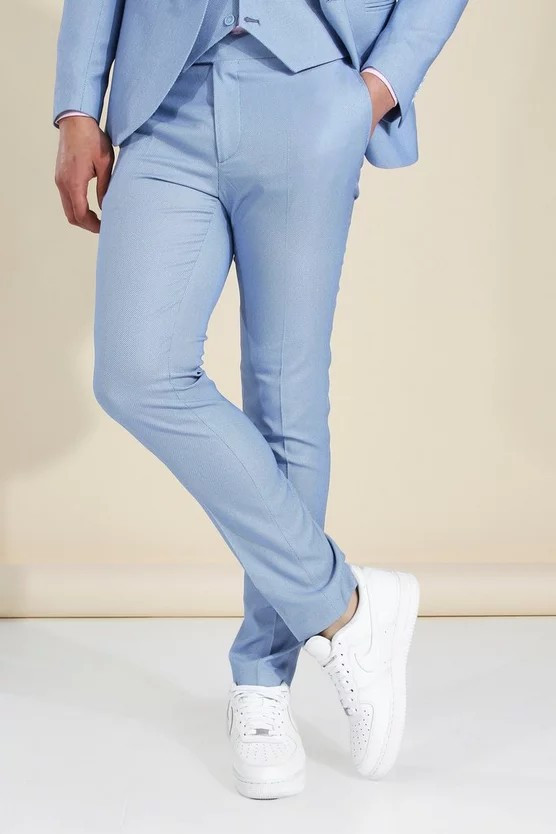 Skinny Textured Suit Pants | Boohoo.com (US & CA)