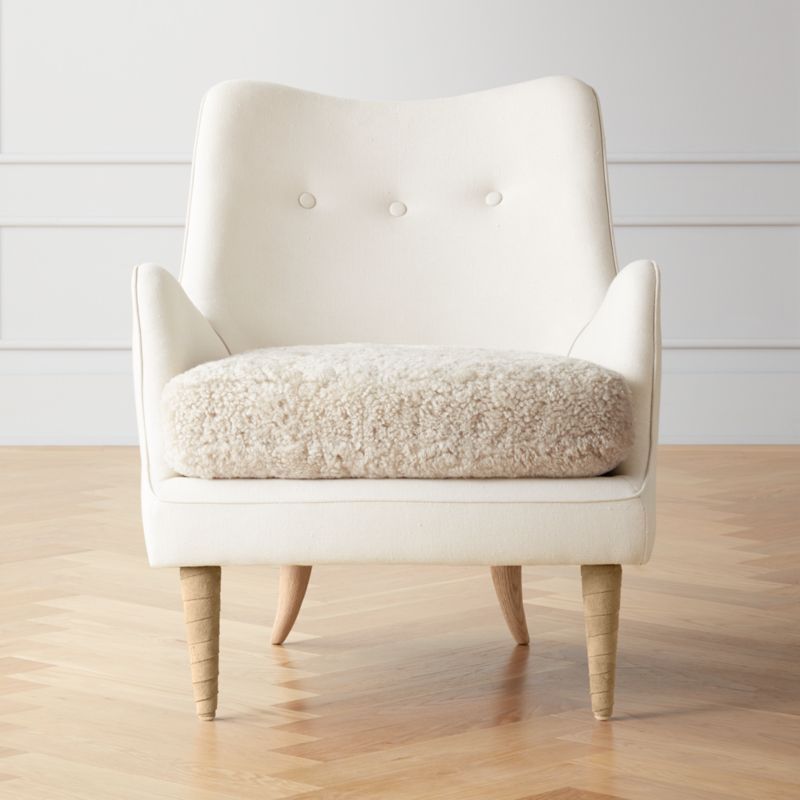 Jed Linen and Shearling Chair + Reviews | CB2 | CB2