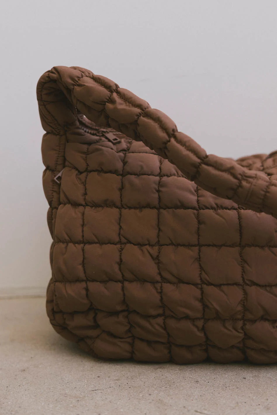 Nora Quilted Tote Bag in Brown | Böhme US