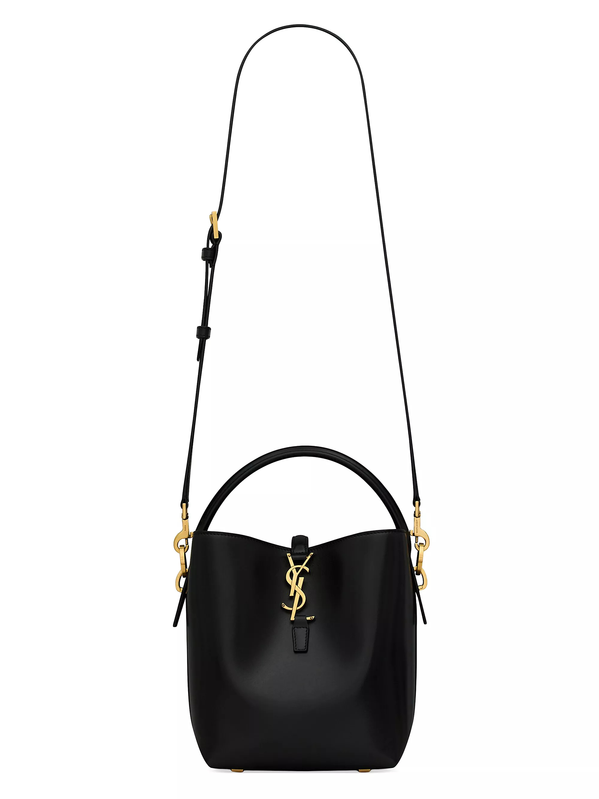 Le 37 Small Bucket Bag in Shiny Leather | Saks Fifth Avenue