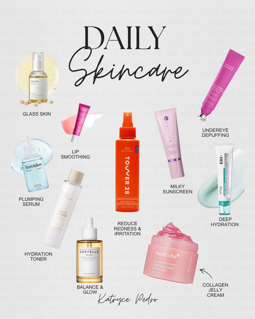 My current daily skincare routine for glowing, hydrated, glass skin ✨ These are the exact products I use every single day to help with dryness, hormonal acne, and that plump, dewy look.

If you’ve been asking what’s been working for my skin lately—this is it. Think Korean skincare-inspired hydration, collagen-boosting products, soothing ingredients for redness, and lightweight layers that actually make your skin look healthy and radiant.

I’ve noticed a huge difference in texture, brightness, and overall glow since sticking to this routine consistently—especially with perimenopause skin changes.

Linking everything here from my routine including my hydrating toner, plumping serums, under eye depuffing, milky sunscreen, and collagen jelly cream for that soft, glass skin finish.

#glassskinroutine #koreanskincare #skincareroutine #glowingskin #hyperpigmentation #hormonalacne #plumpingskincare #hydratedskin #ltkbeauty #skincarefavorites