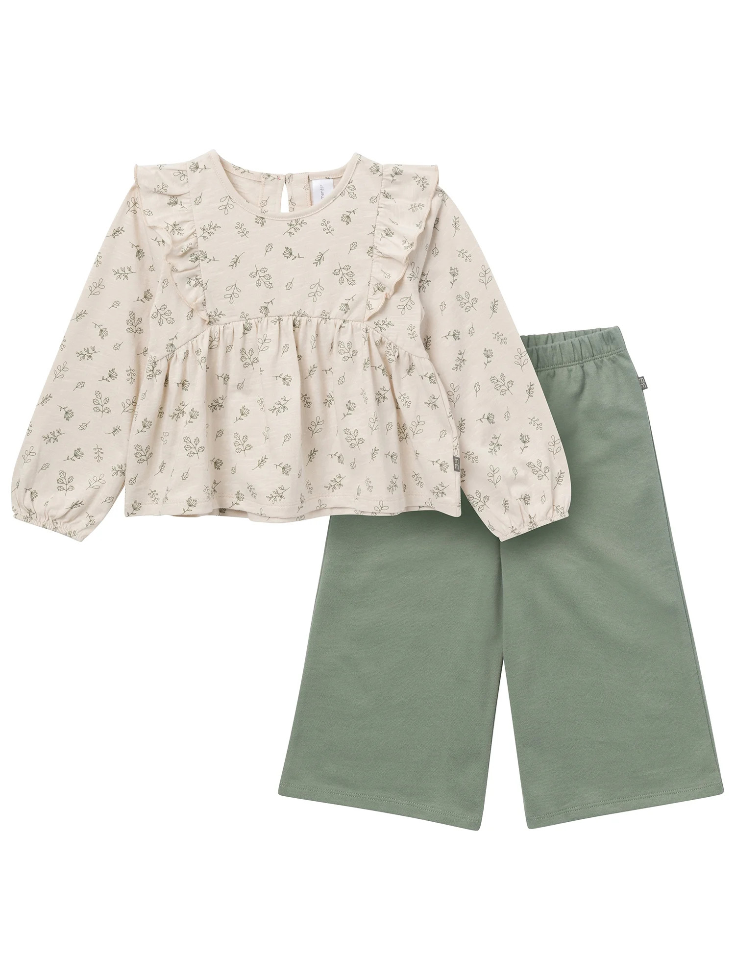 Modern Moments by Gerber Toddler Girl Top and Wide Leg Pant Outfit Set, 2-Piece, Sizes 12 Months ... | Walmart (US)