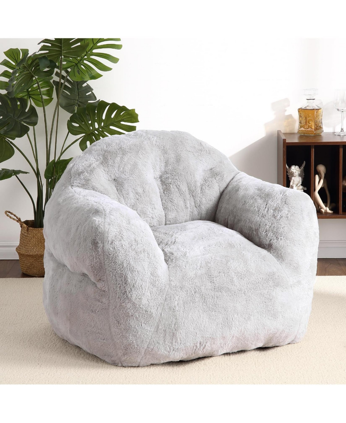 gaomon Giant Bean Bag Chair, 51" Bean Bag Couch with Armrests - Light/pastel Grey | Macy's