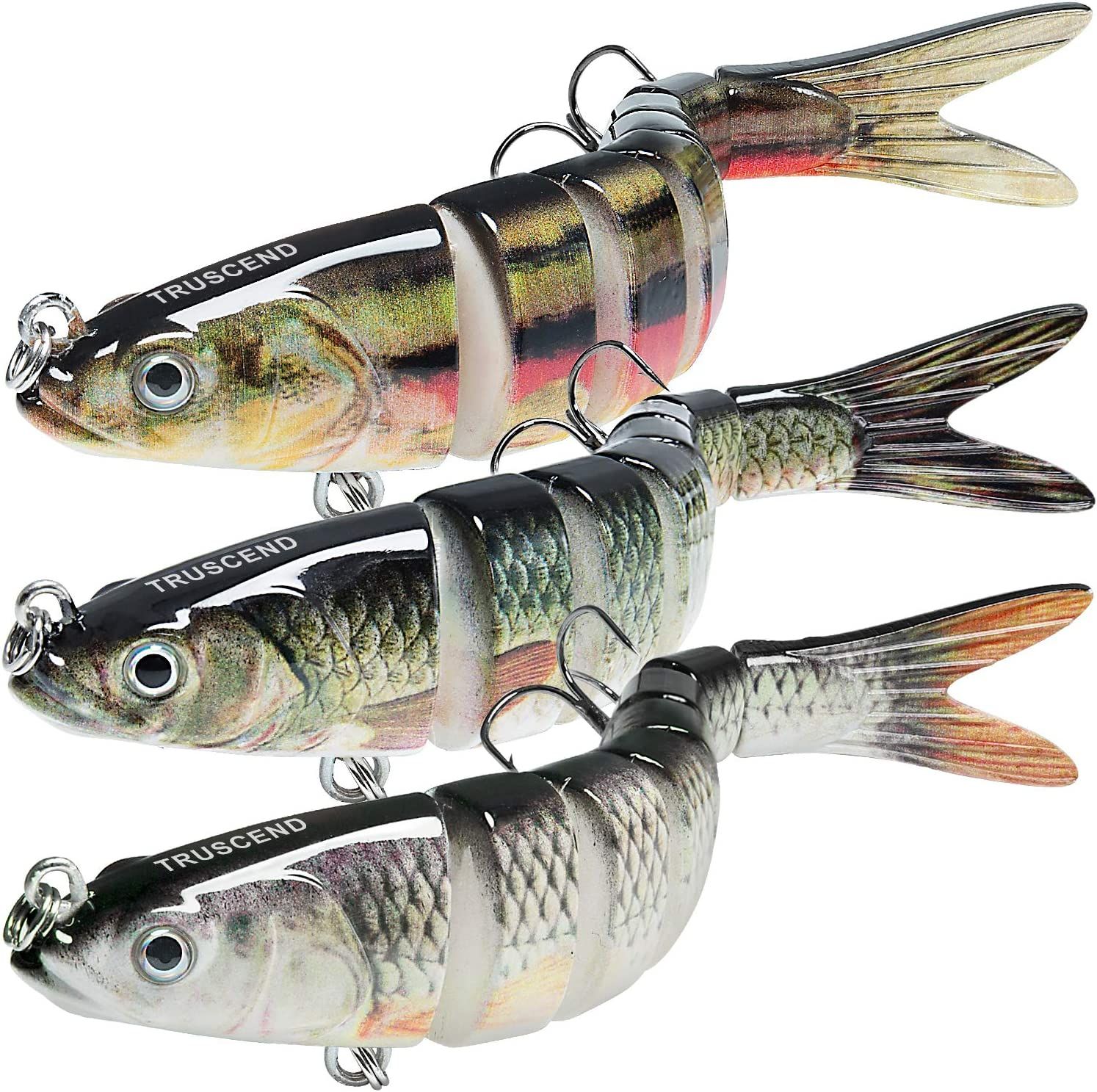 TRUSCEND Fishing Lures for Bass Trout Multi Jointed Swimbaits Slow Sinking Bionic Swimming Lures ... | Amazon (US)