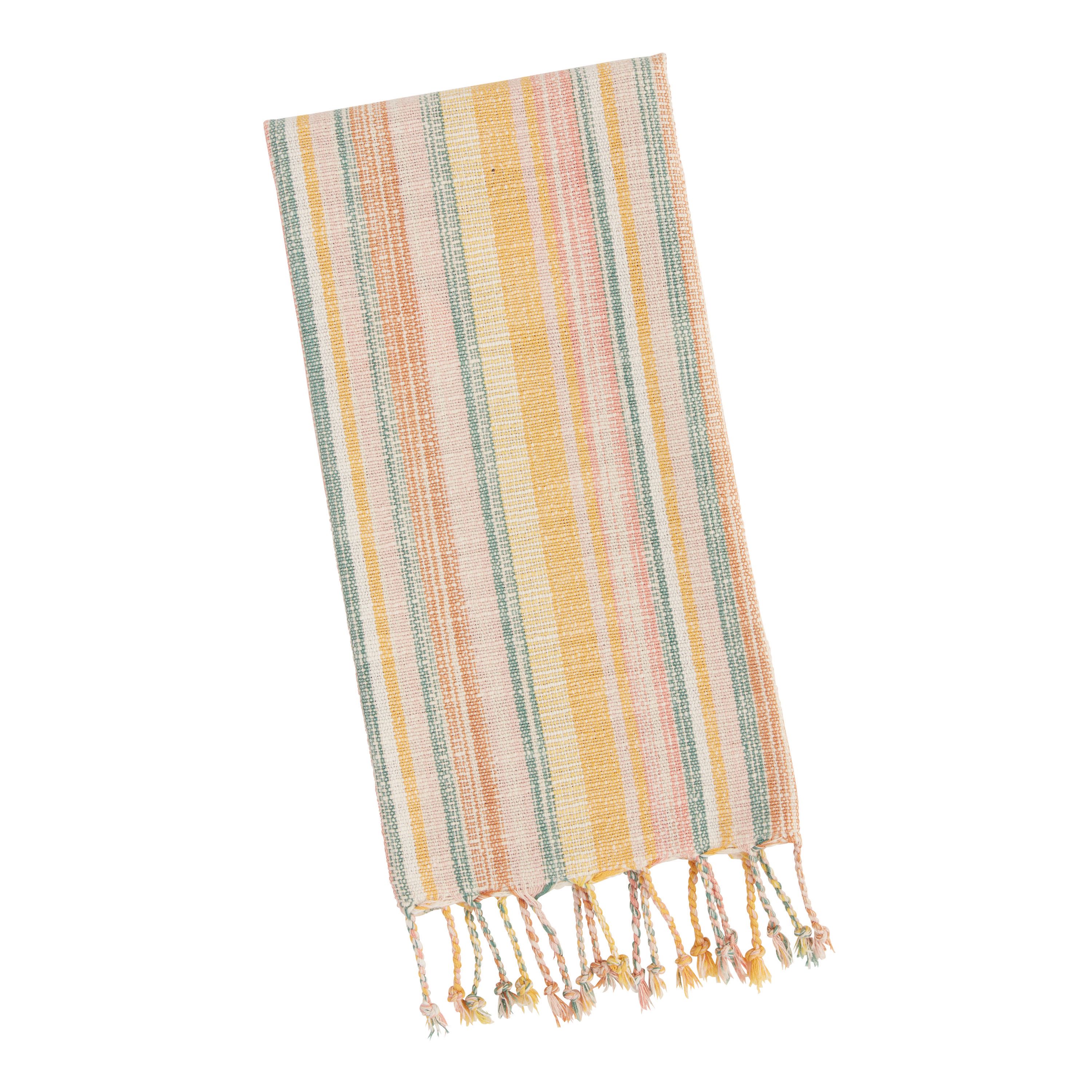 Multicolor Sunny Woven Stripe Kitchen Towel | World Market
